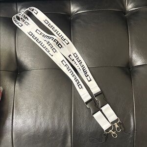 Chevy Chevrolet Camaro White Lanyard with Black Accents